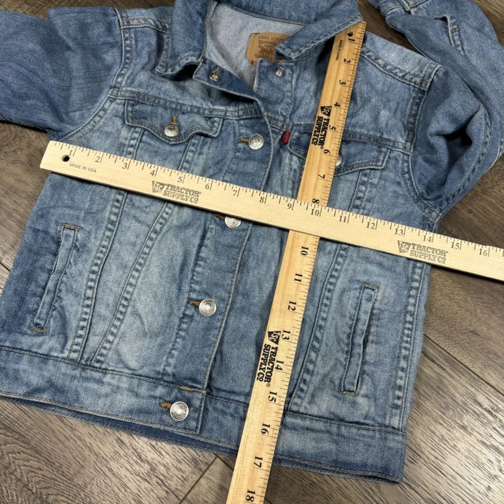 Levi Strauss Kids Light‎ Wash Denim Trucker Jacket Size 6X 6-7YRS Blue Cotton